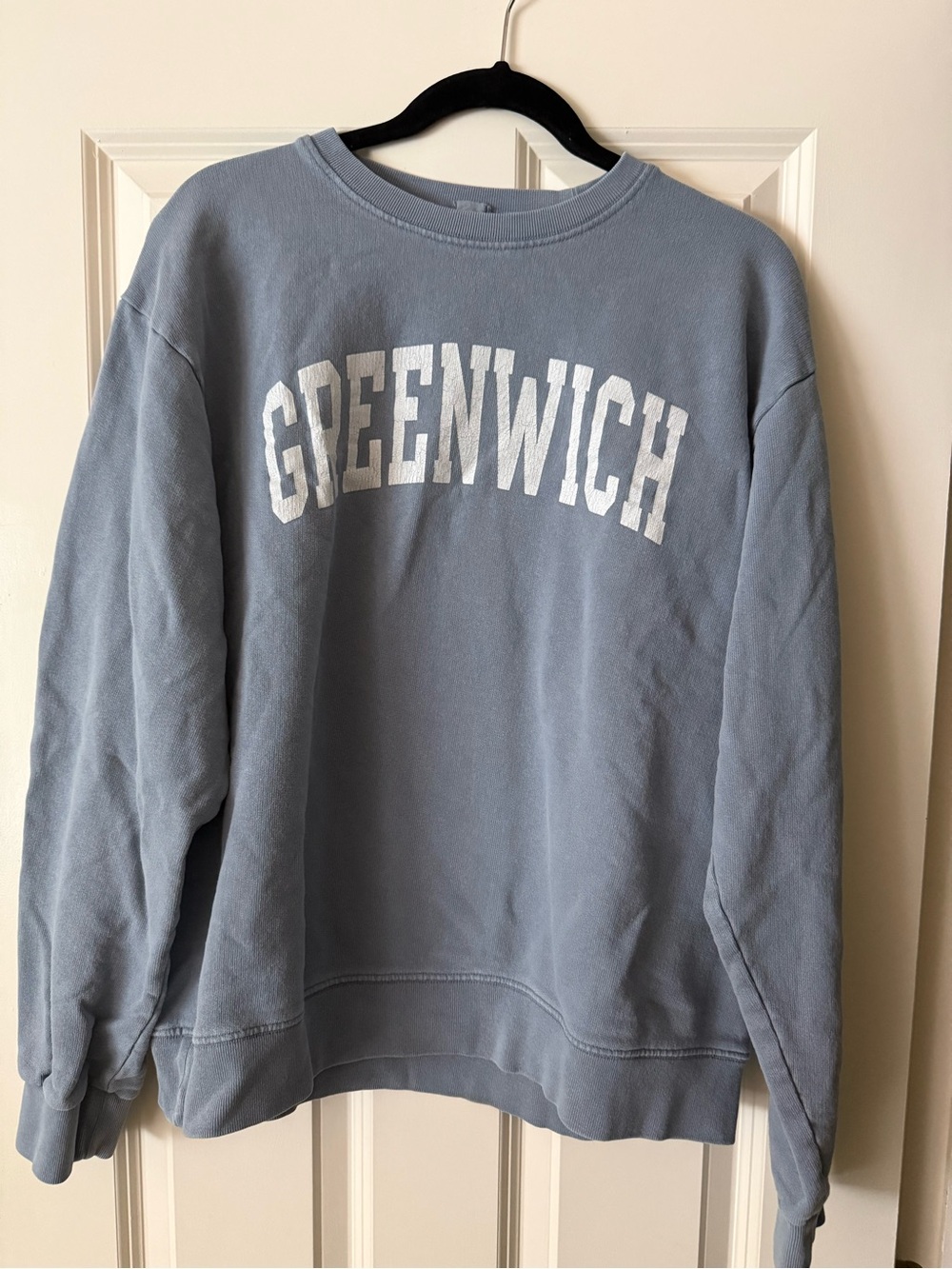 Brandy Melville Greenwich  Cotton Light Blue Women's Crewneck Sweatshirt OS